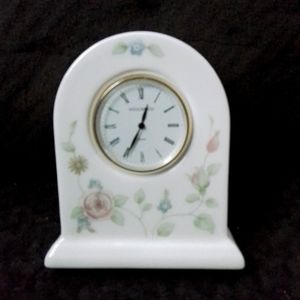 Small Wedgwood Bone China Rosehip Mantel Clock